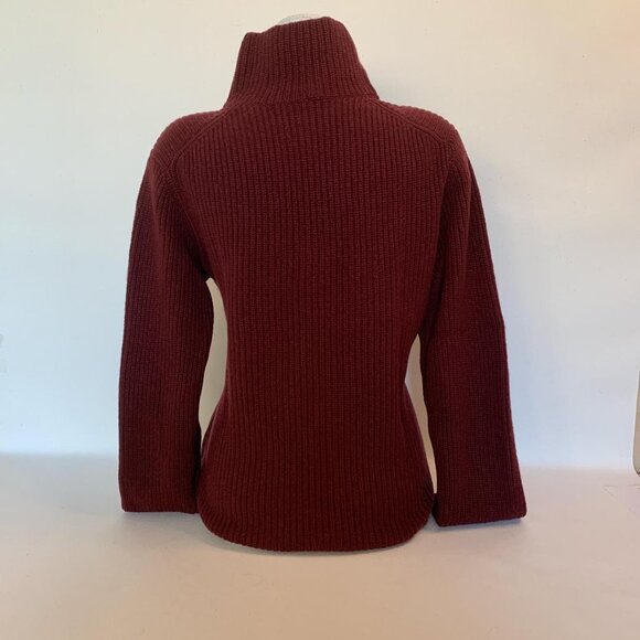 Vince Cashmere Turtleneck Sweater – Burgundy Minimalist Knit - Picture 2 of 7